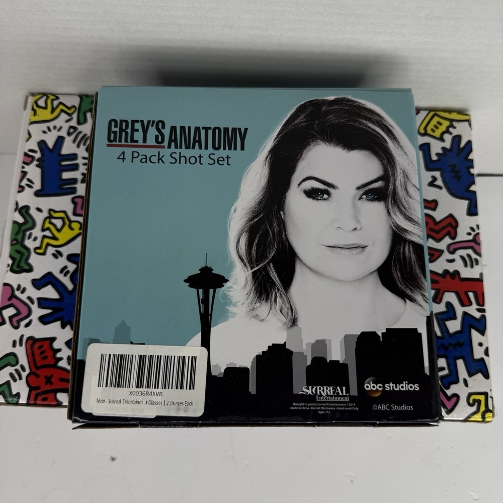 Greys Anatomy Cup Shots Christmas Xmas Gift Glass 2oz Custom Cup Set Of 4 - Picture 3 of 4